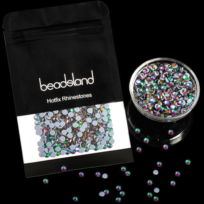 Beadsland Hotfix-Strasssteine, Kristall-Strasssteine ​​zum Basteln von Kleidung, DIY-Dekoration, grüner Vulkan