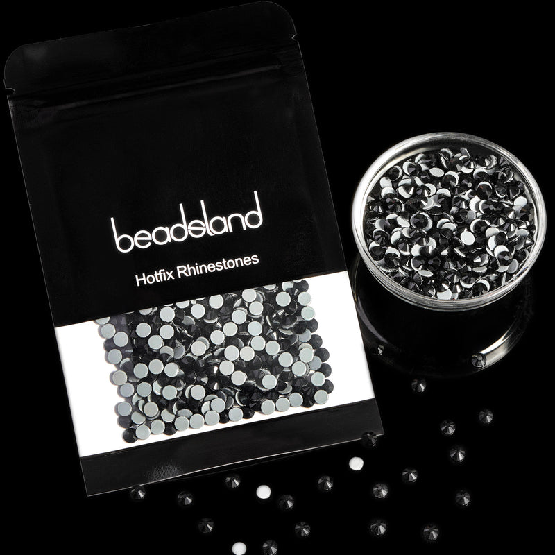 Beadsland Hotfix Rhinestones, Crystal Rhinestones for Crafts Clothes DIY Decoration-Black