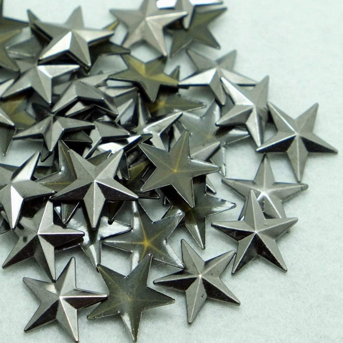 Beadsland Hotfix Iron On, Flat Back Stars Studs - 1/4" Flatback Glue on Studs 300pcs (Gold, 12x12mm)