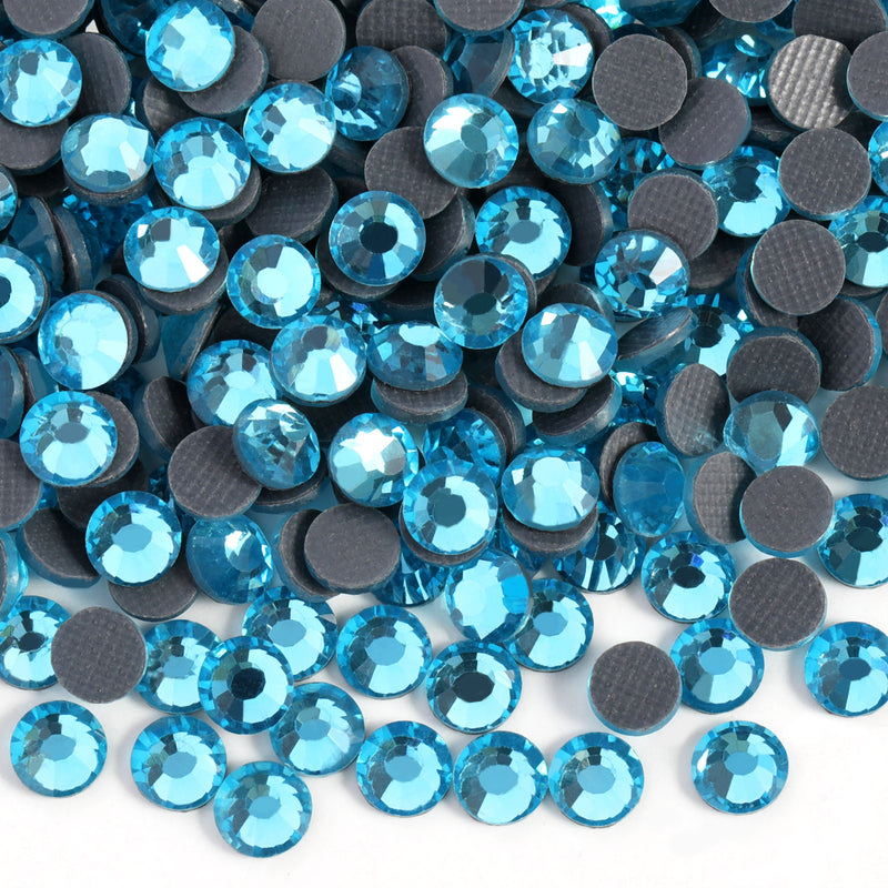 Hotfix Rhinestones Bulk for Crafts Clothes,Hotfix Crystals DIY Decoration, SS6-SS30 - Aquamarine