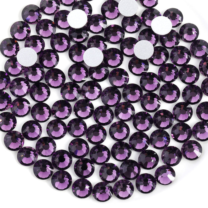 Beadsland Flat Back Crystal Rhinestones Round Gems For Nail Art And Craft Glue Fix- Tanzanite