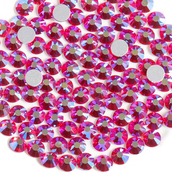 Beadsland Flat Back Crystal Strass Gemas redondas para decoración de uñas y pegamento para manualidades - Light Siam AB