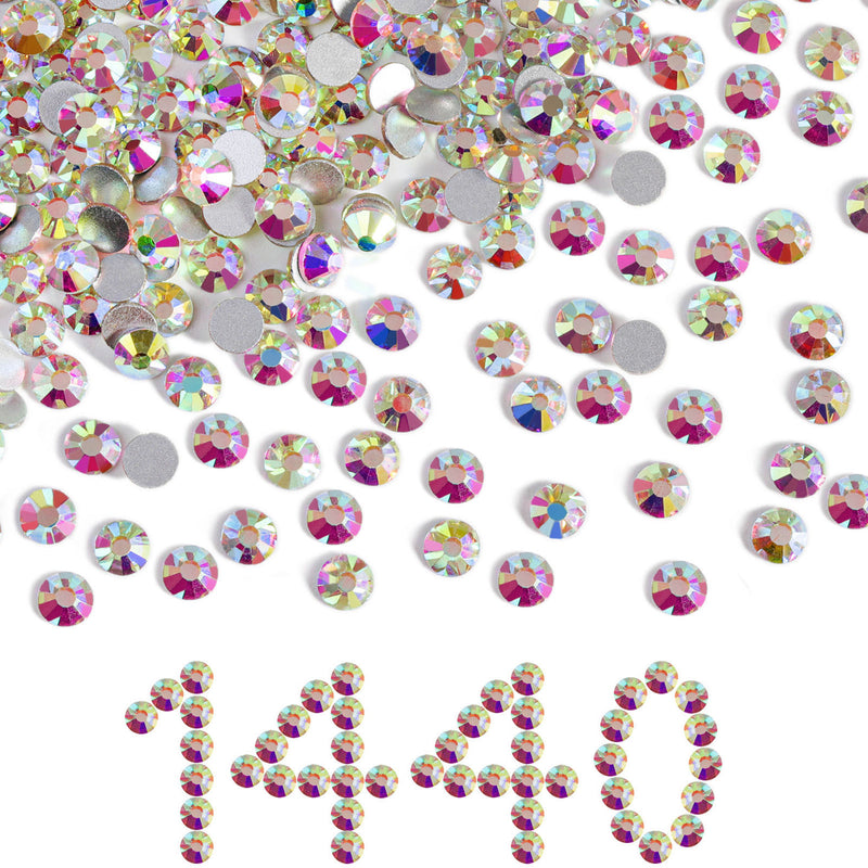 Beadsland Flat Back Crystal Rhinestones Bulk, Crystal AB
