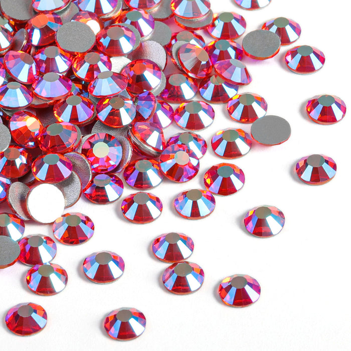 Beadsland Flat Back Crystal Rhinestones Round Gems For Nail Art And Craft Glue Fix - Hyacinth AB