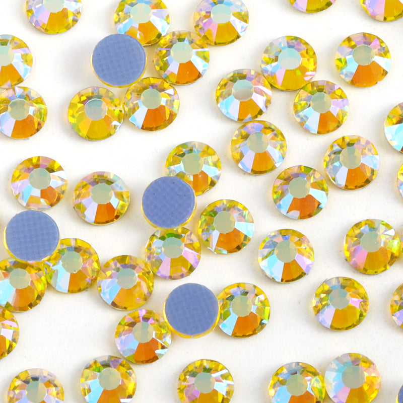 Beadsland Hotfix Rhinestones, Crystal Rhinestones for Crafts Clothes DIY Decoration-Citrine AB