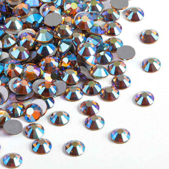 Beadsland Flat Back Crystal Rhinestones Round Gems For Nail Art And Craft Glue Fix - Lt.coloradol topazAB