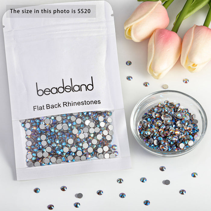 Beadsland Kristall-Strasssteine ​​mit flacher Rückseite, runde Edelsteine ​​für Nagelkunst und Bastelarbeiten, Klebefixierung – Lt.cooradol topazAB