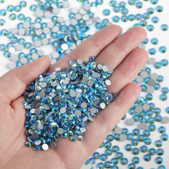 Beadsland Flatback Rhinestones Bulk, Rhinestones for Nails Crafts Clothes DIY Decoration, AquamarineAB