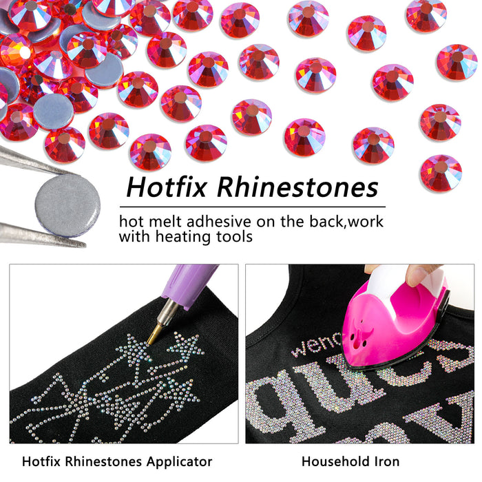 Beadsland Hotfix Rhinestones, Crystal Rhinestones for Crafts Clothes DIY Decoration-Hyacinth AB