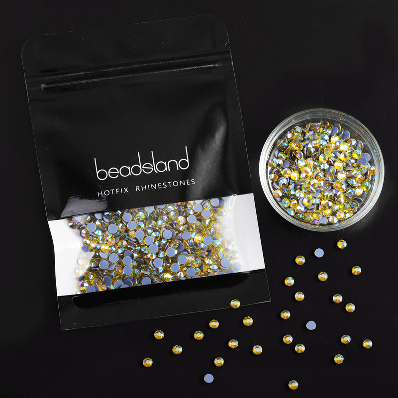 Beadsland Hotfix Rhinestones, Crystal Rhinestones for Crafts Clothes DIY Decoration-Citrine AB