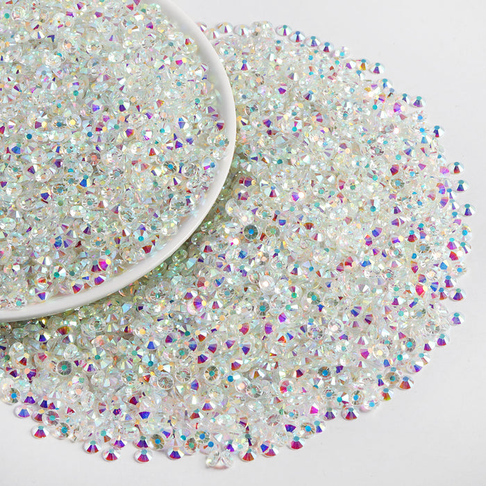 Beadsland Flatback Rhinestones Bulk, Rhinestones for Nails Crafts Clothes DIY Decoration, TransparentAB