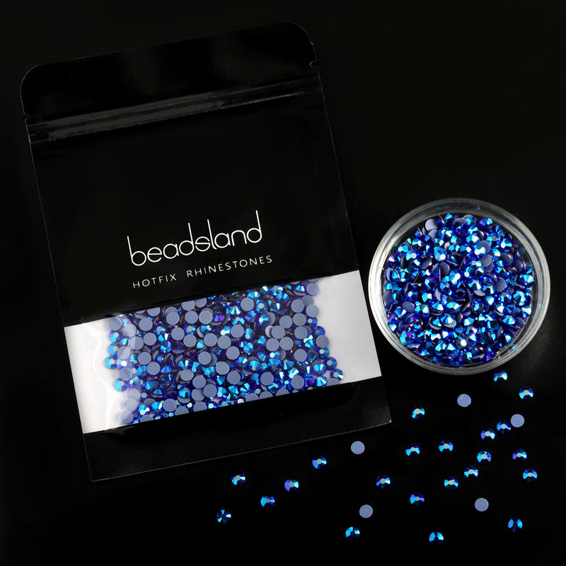 Beadsland Hotfix Rhinestones, Crystal Rhinestones for Crafts Clothes DIY Decoration-Sapphire AB