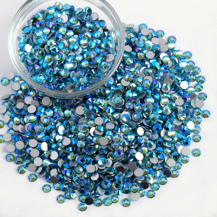 Beadsland Flatback Rhinestones Bulk, Rhinestones for Nails Crafts Clothes DIY Decoration, AquamarineAB