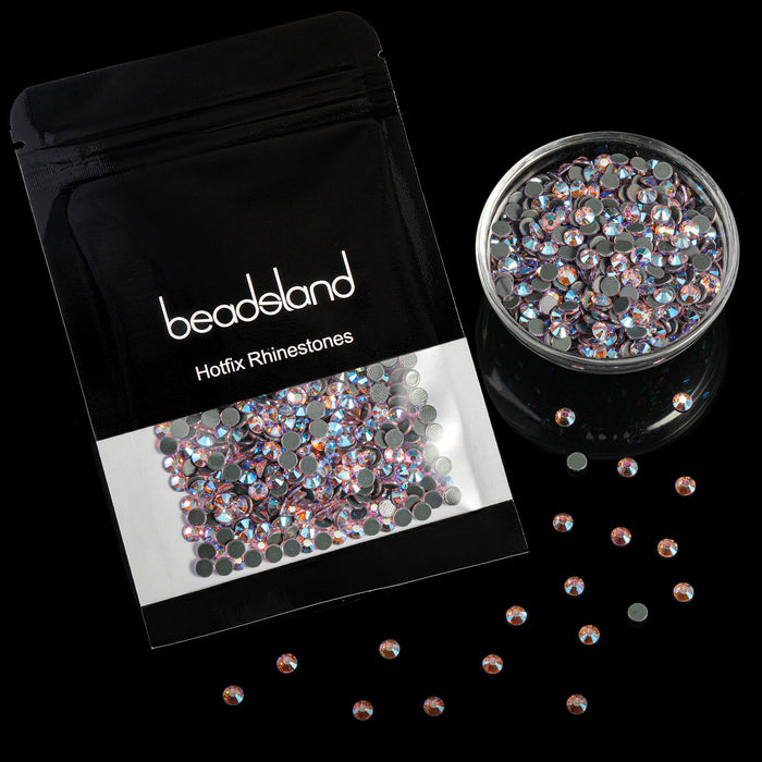 Beadsland Hotfix-Strasssteine, Kristall-Strasssteine ​​zum Basteln von Kleidung, DIY-Dekoration – Hellrosa AB