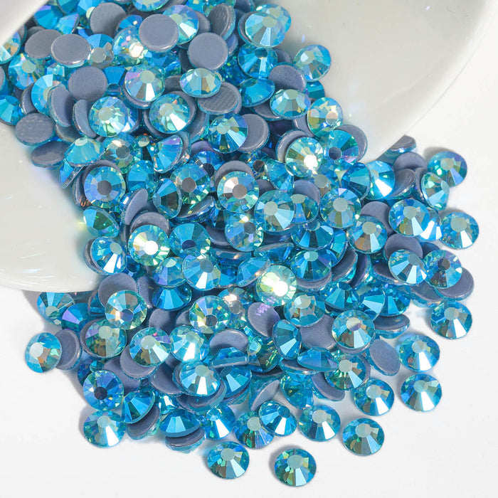 Beadsland Hotfix Rhinestones, Crystal Rhinestones for Crafts Clothes DIY Decoration- Aquamarine AB