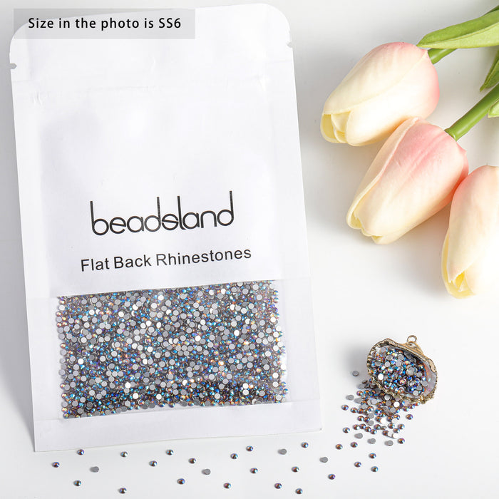 Beadsland Kristall-Strasssteine ​​mit flacher Rückseite, runde Edelsteine ​​für Nagelkunst und Bastelarbeiten, Klebefixierung – Lt.cooradol topazAB