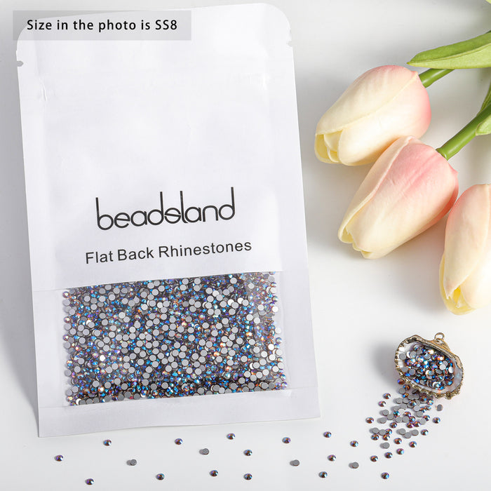 Beadsland Kristall-Strasssteine ​​mit flacher Rückseite, runde Edelsteine ​​für Nagelkunst und Bastelarbeiten, Klebefixierung – Lt.cooradol topazAB