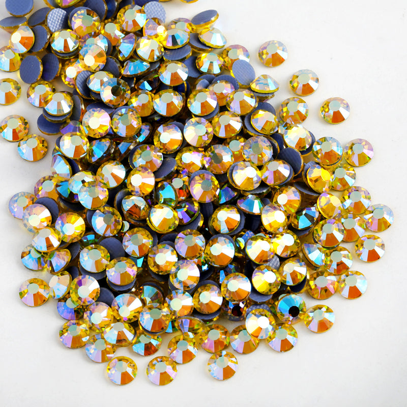 Beadsland Hotfix Rhinestones, Crystal Rhinestones for Crafts Clothes DIY Decoration-Citrine AB