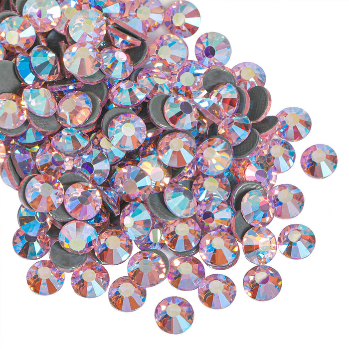 Beadsland Hotfix Rhinestones, Crystal Rhinestones for Crafts Clothes DIY Decoration- Light Pink AB