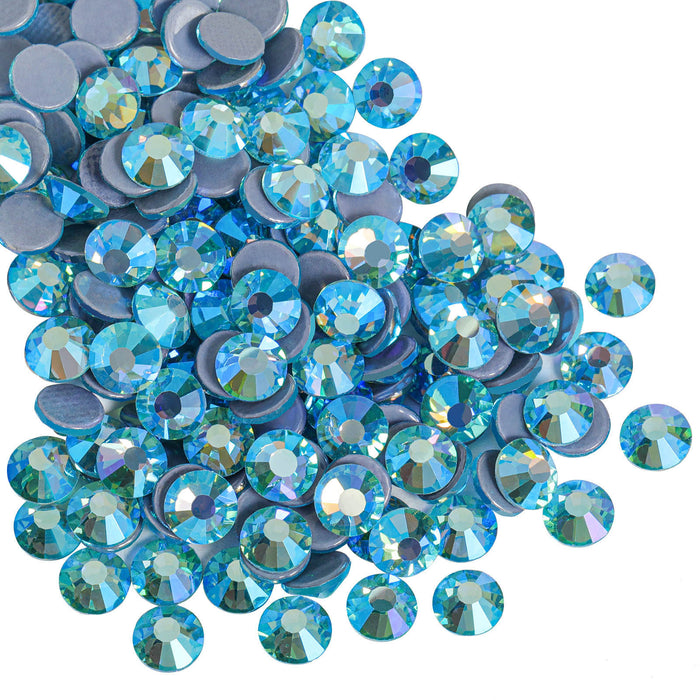 Beadsland Hotfix Rhinestones, Crystal Rhinestones for Crafts Clothes DIY Decoration- Aquamarine AB
