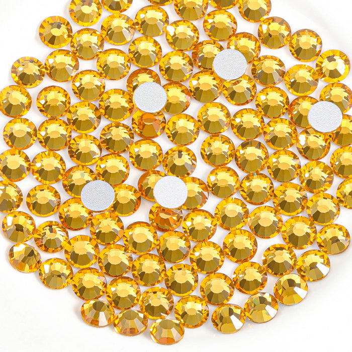 Beadsland Flat Back Crystal Rhinestones Round Gems For Nail Art And Craft Glue Fix - Topaz