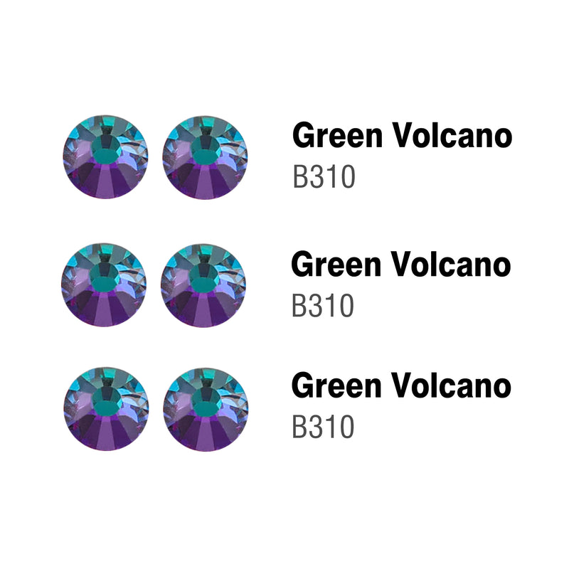 Beadsland Hotfix Rhinestones Bulk, Hot Fix Rhinestones for Crafts Clothes DIY Decoration, Green Volcano