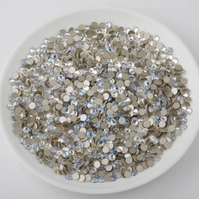 Beadsland Kristall-Strasssteine ​​mit flacher Rückseite, runde Edelsteine ​​für Nagelkunst und Bastelarbeiten, zum Kleben – Blue Moonlight