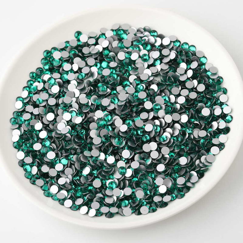 Beadsland Flat Back Crystal Rhinestones Round Gems For Nail Art And Craft Glue Fix - Blue Zircon