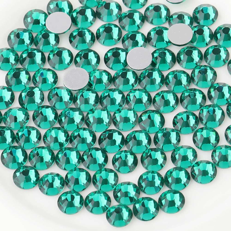 Beadsland Flat Back Crystal Rhinestones Round Gems For Nail Art And Craft Glue Fix - Blue Zircon