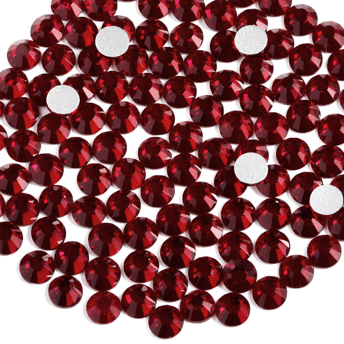 Beadsland Flat Back Crystal Rhinestones Round Gems For Nail Art And Craft Glue Fix- Dark Siam