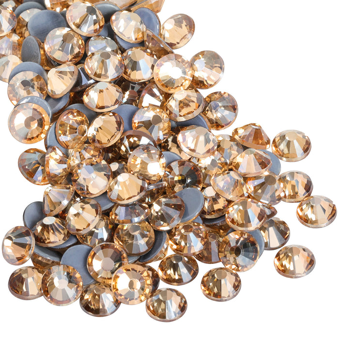 Beadsland Hotfix Rhinestones, Crystal Rhinestones for Crafts Clothes DIY Decoration-Golden Shadow