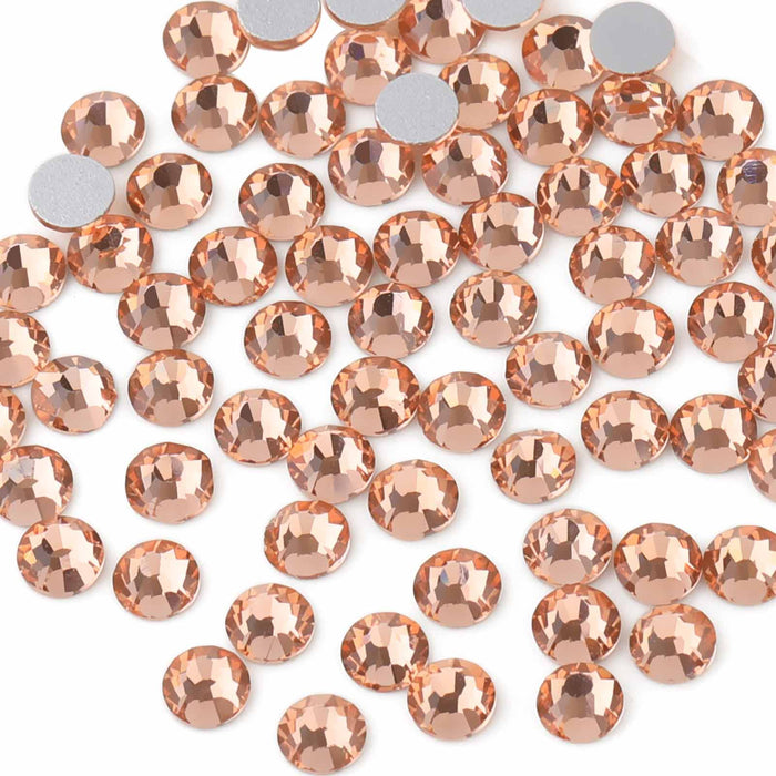 Beadsland Flat Back Crystal Rhinestones Round Gems For Nail Art And Craft Glue Fix - Champagne