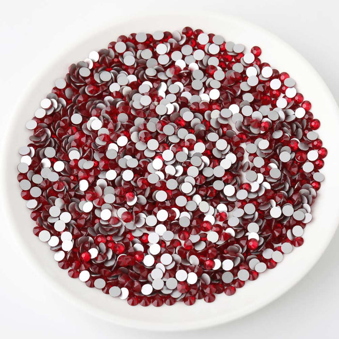 Beadsland Flat Back Crystal Rhinestones Round Gems For Nail Art And Craft Glue Fix- Dark Siam