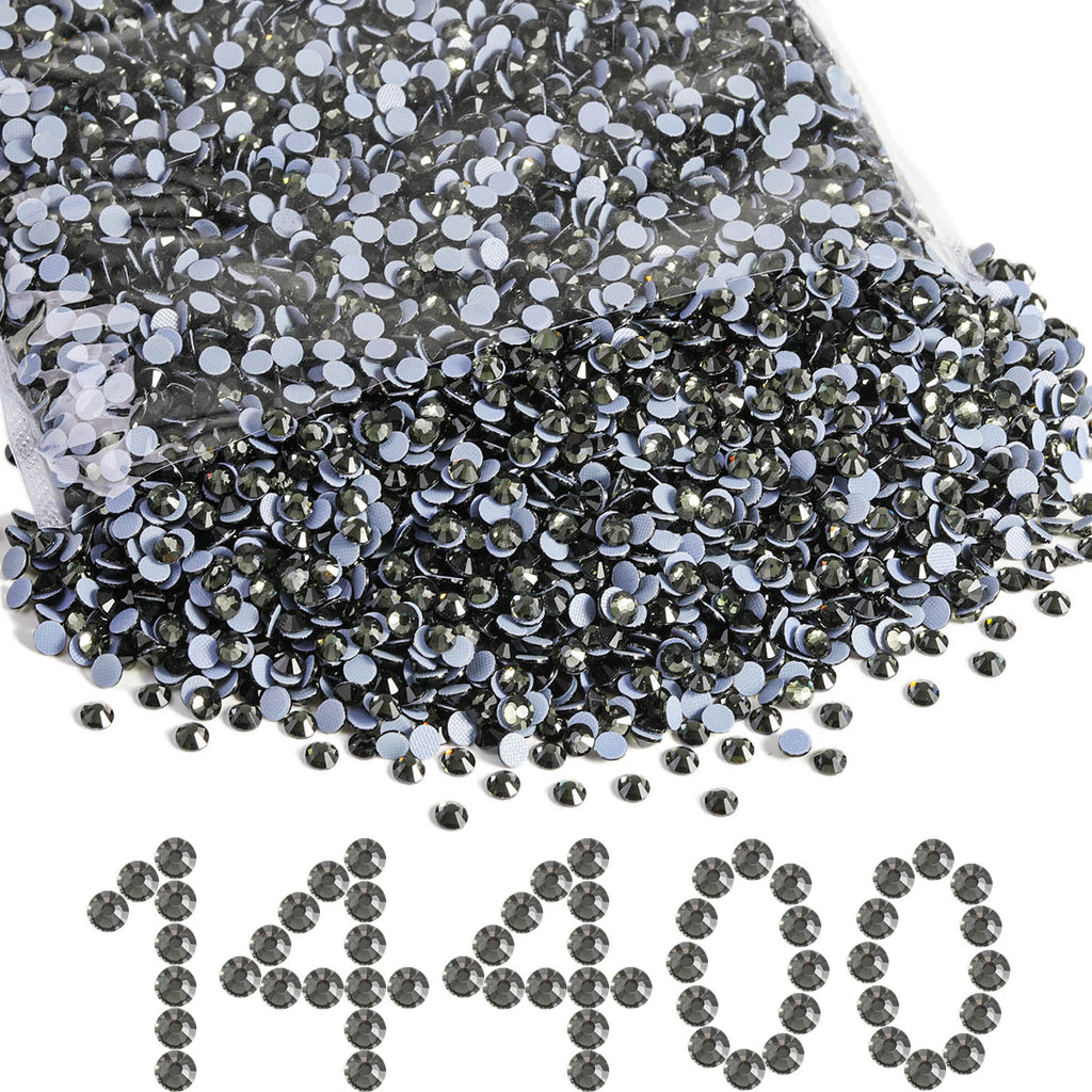 Beadsland Flatback Rhinestones Bulk,14400pcs, Black, SS10, 2.7-2.9mm, Women's, Size: SS10/14400pcs