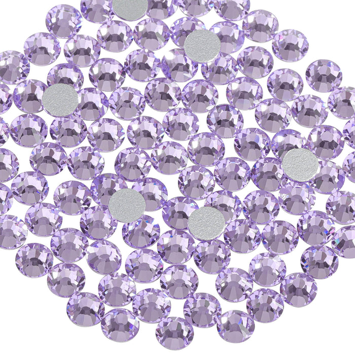 Beadsland Flat Back Crystal Rhinestones Round Gems For Nail Art And Craft Glue Fix - Violet