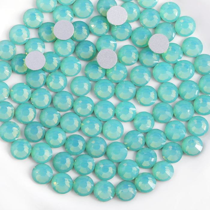 Beadsland Flat Back Crystal Rhinestones Round Gems For Nail Art And Craft Glue Fix - Pacific Opal