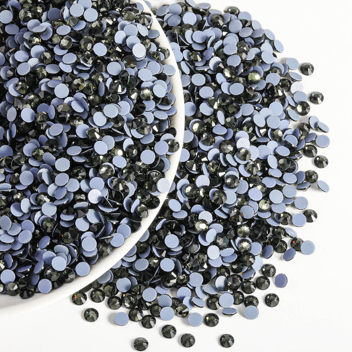 Beadsland Hotfix Rhinestones Bulk, Hot Fix Rhinestones for Crafts Clothes DIY Decoration, SS10-SS30-Blackdiamond