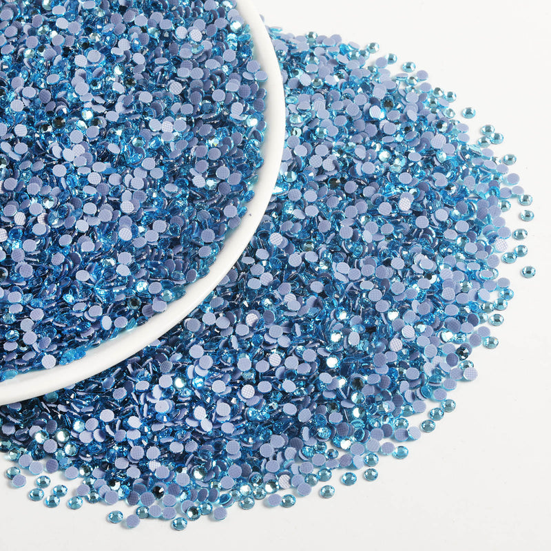 Beadsland Hotfix Rhinestones Bulk, Hot Fix Rhinestones for Crafts Clothes DIY Decoration, Aquamarine