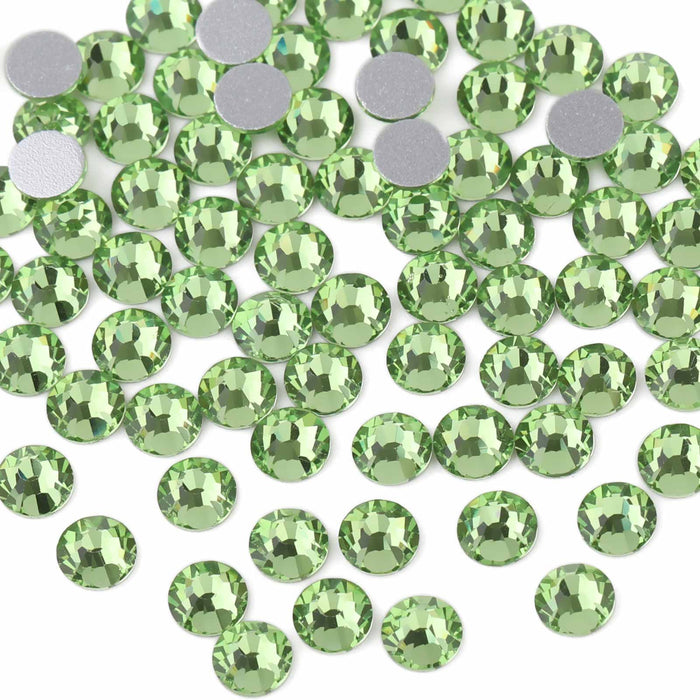 Beadsland Flat Back Crystal Rhinestones Round Gems For Nail Art And Craft Glue Fix- Light Green