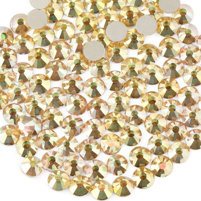 Beadsland Kristall-Strasssteine ​​mit flacher Rückseite, runde Edelsteine ​​für Nagelkunst und Bastelarbeiten, zum Kleben – Metalsunlight