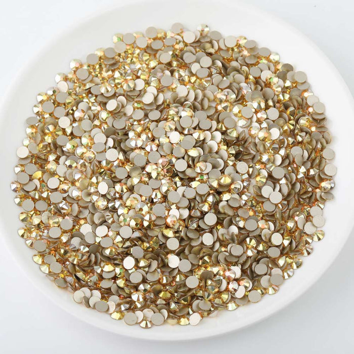 Beadsland Kristall-Strasssteine ​​mit flacher Rückseite, runde Edelsteine ​​für Nagelkunst und Bastelarbeiten, zum Kleben – Metalsunlight