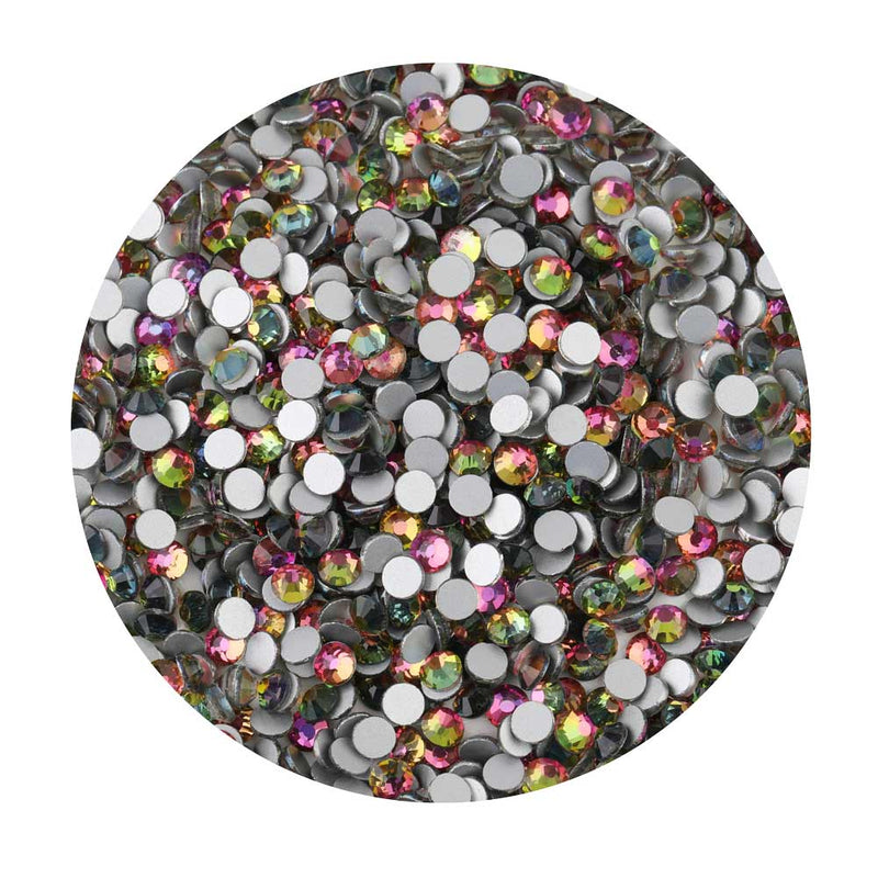 Beadsland Flat Back Crystal Rhinestones Round Gems For Nail Art And Craft Glue Fix - Rainbow