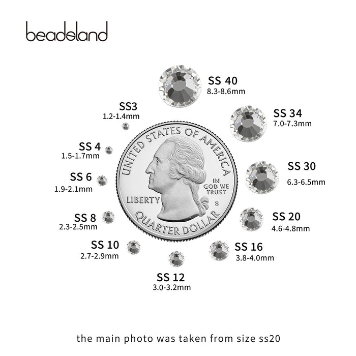 Beadsland 1440pcs Flat Back Crystal Rhinestones Round Gems for Nail Art and  Craft Glue Fix, Crystal (SS10(2.7-2.8mm))