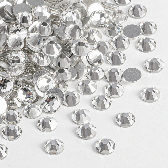 Beadsland Flat Back Crystal Rhinestones Round Gems For Nail Art And Craft Glue Fix - Crystal