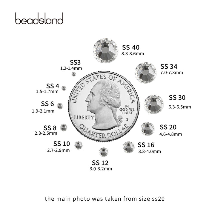 Beadsland Hotfix Rhinestones, Crystal Rhinestones para manualidades Ropa DIY Decoración-Crystal