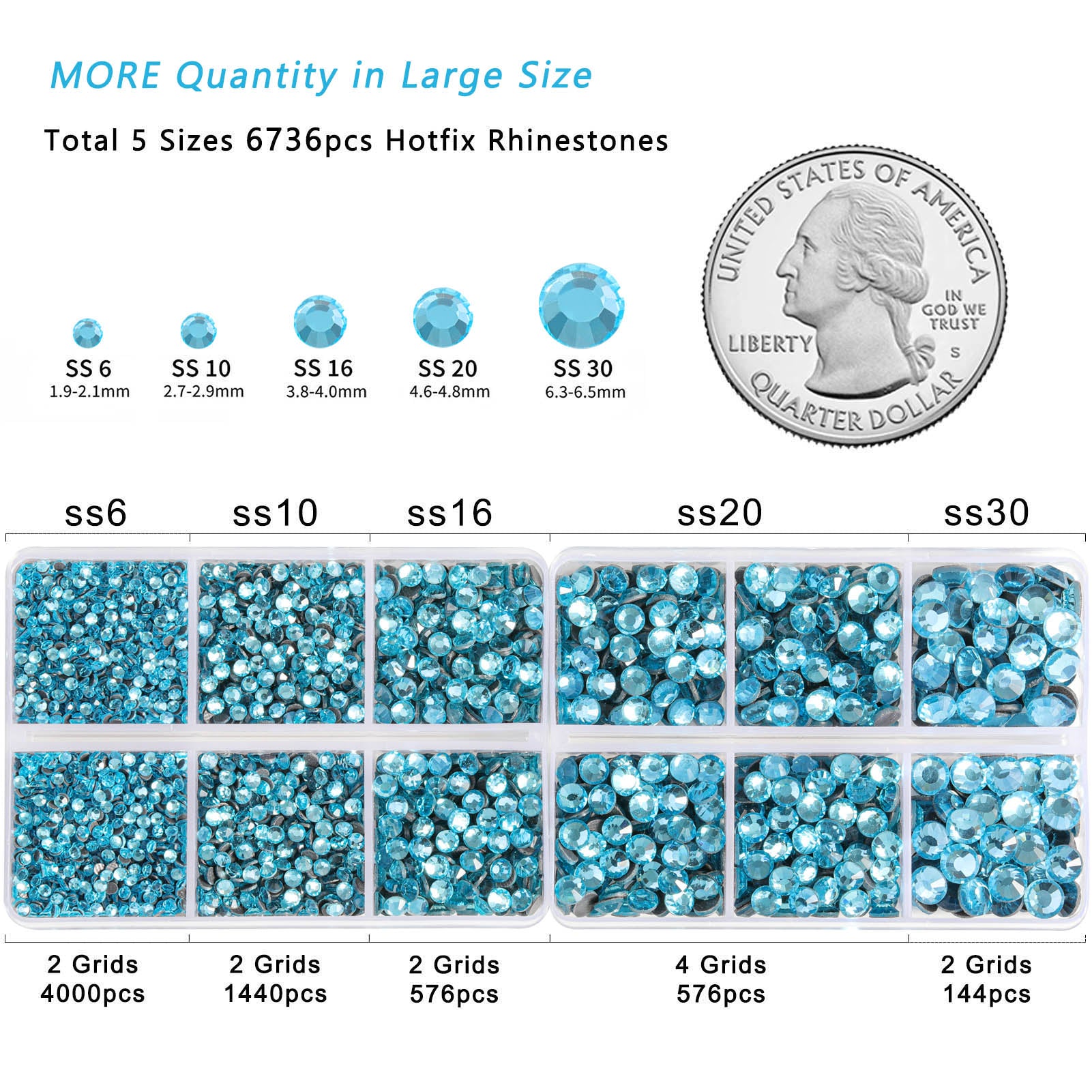 6736pcs Hotfix Rhinestones for Crafts Clothes Mixed 5 Sizes, Hotfix Cr ...