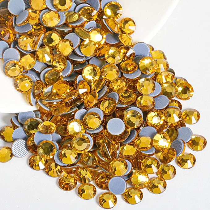 Beadsland Hotfix Rhinestones, Crystal Rhinestones for Crafts Clothes DIY Decoration-Topaz