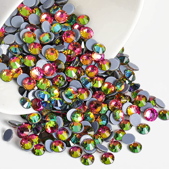 Beadsland Hotfix-Strasssteine, Kristall-Strasssteine ​​zum Basteln von Kleidung, DIY-Dekoration, Regenbogen