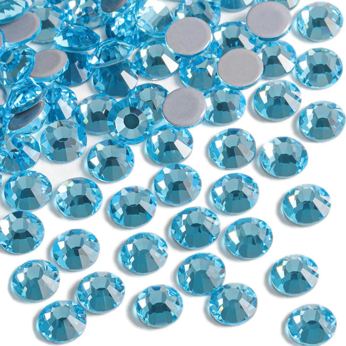 Beadsland Hotfix Rhinestones, Crystal Rhinestones for Crafts Clothes DIY Decoration-Aquamarine