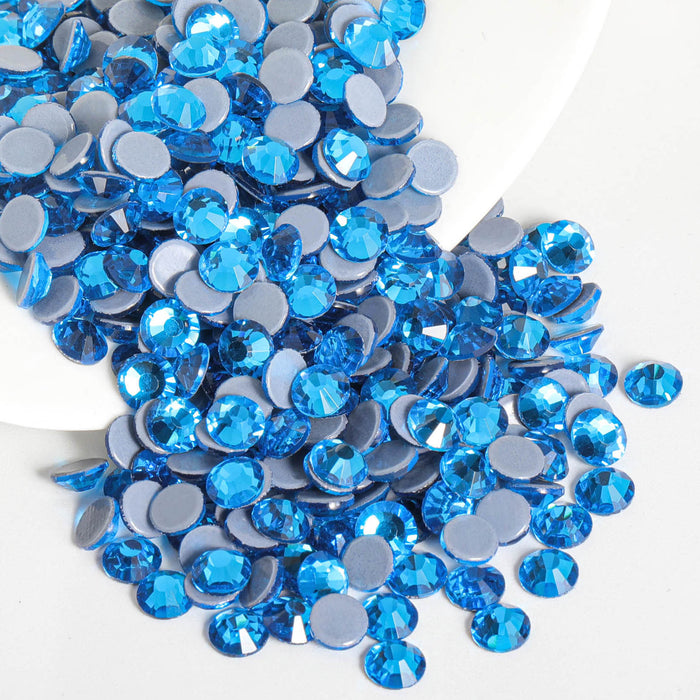 Beadsland Hotfix Strass, diamantes de imitación de cristal para manualidades, ropa, decoración de bricolaje, color azul capri